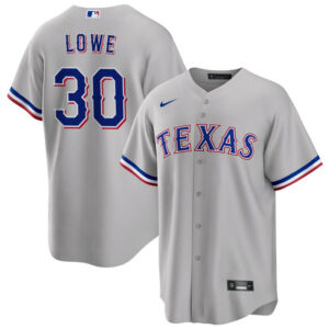 Men Texas Rangers #30 Nathaniel Lowe Gray Cool Base Stitched Baseball Jersey