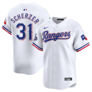 Men Texas Rangers #31 Max Scherzer White 2023 World Series Champions Stitched Baseball Jersey