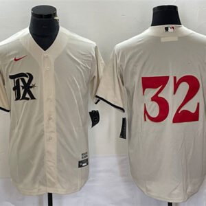 Men Texas Rangers #32 Evan Carter Cream 2023 City Connect Stitched Baseball Jersey