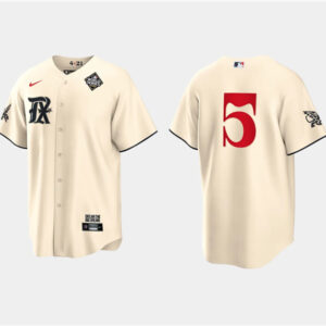 Men Texas Rangers #5 Corey Seager Cream 2023 World Series City Connect Stitched Baseball Jersey