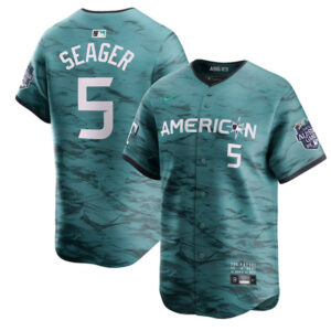 Men Texas Rangers #5 Corey Seager Teal 2023 All-Star Cool Base Stitched Baseball Jersey