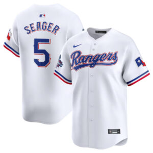 Men Texas Rangers #5 Corey Seager White 2023 World Series Champions Stitched Baseball Jersey