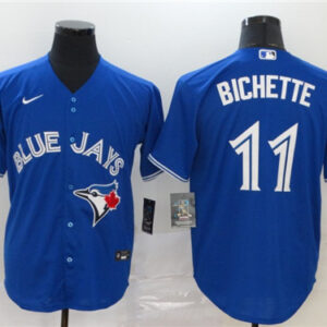 Men Toronto Blue Jays #11 Bo Bichette Majestic Blue Cool Base Stitched MLB Jersey