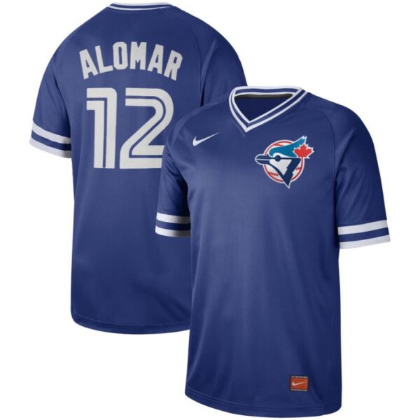 Men Toronto Blue Jays #12 Roberto Alomar Royal Cooperstown Collection Legend Stitched MLB Jersey