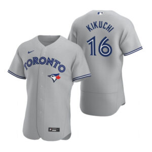 Men Toronto Blue Jays #16 Yusei Kikuchi Grey Flex Base Stitched Baseball Jersey