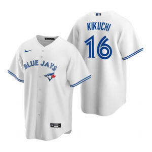 Men Toronto Blue Jays #16 Yusei Kikuchi White Cool Base Stitched Jersey