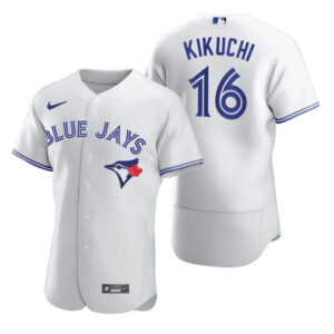 Men Toronto Blue Jays #16 Yusei Kikuchi White Flex Base Stitched Baseball Jersey