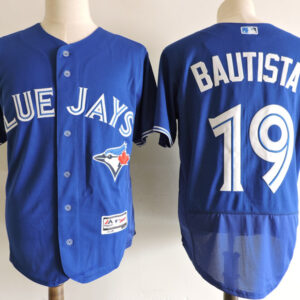 Men Toronto Blue Jays #19 Jose Bautista Blue Elite Stitched MLB Jersey