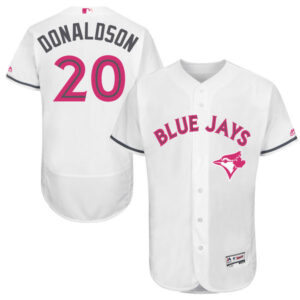 Men Toronto Blue Jays #20 Josh Donaldson Majestic White Mother's Day Flex Base Stitched MLB Jersey