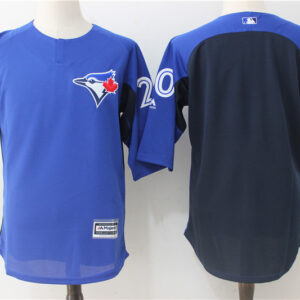 Men Toronto Blue Jays #20 Josh Donaldson Royal/Navy Collection On-Field 3/4 Sleeve Batting Practice Stitched MLB Jersey