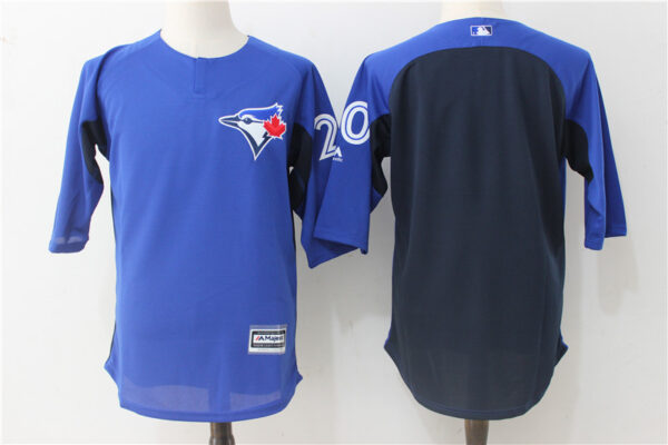 Men Toronto Blue Jays #20 Josh Donaldson Royal/Navy Collection On-Field 3/4 Sleeve Batting Practice Stitched MLB Jersey