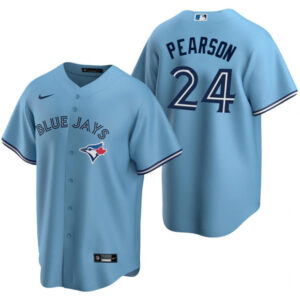 Men Toronto Blue Jays #24 Nate Pearson Light Blue Cool Base Stitched Jersey