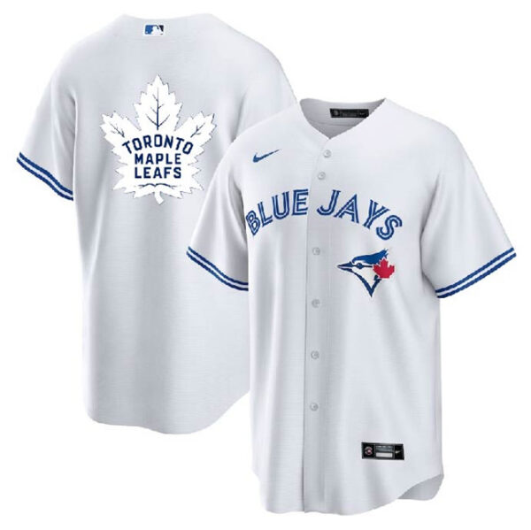 Men Toronto Blue Jays & Leafs White Cool Base Stitched Jersey