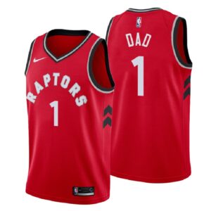 Men Toronto Raptors 2018 Father Day Red Number 1 Dad Swingman Jersey