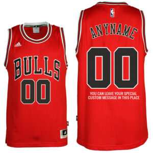 Mens Chicago Bulls Road Red Custom Message Jersey