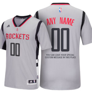 Mens Houston Rockets Alternate Gray Custom Message Jersey