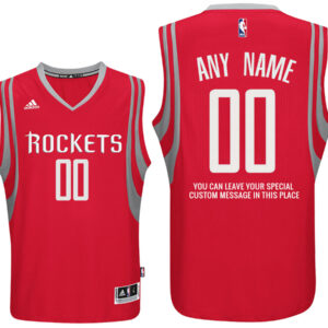 Mens Houston Rockets Road Red Custom Message Jersey