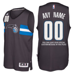 Mens Orlando Magic Alternate Black Custom Message Jersey