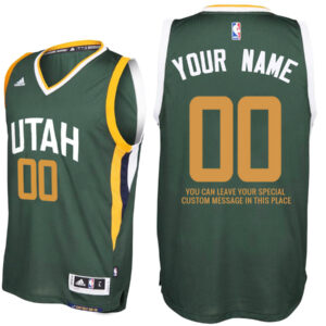 Mens Utah Jazz Alternate Green Custom Message Jersey