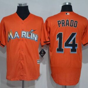 Miami Marlins #14 Martin Prado Orange Cool Base Stitched MLB Jersey