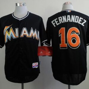 Miami Marlins #16 Jose Fernandez Black Alternate 2 Stitched MLB Jersey