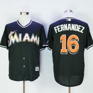 Miami Marlins #16 Jose Fernandez Black Cool Base Stitched MLB Jersey