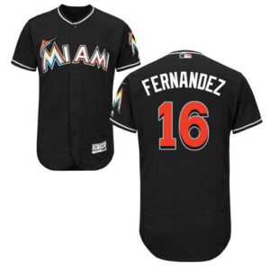 Miami Marlins #16 Jose Fernandez Black Flexbase Collection Stitched MLB Jersey