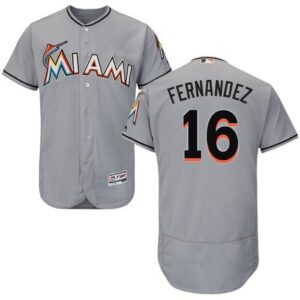 Miami Marlins #16 Jose Fernandez Grey Flexbase Collection Stitched MLB Jersey