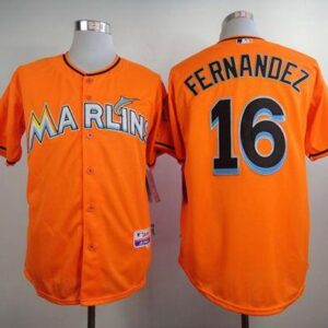 Miami Marlins #16 Jose Fernandez Orange Alternate 1 Stitched MLB Jersey