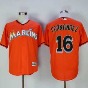 Miami Marlins #16 Jose Fernandez Orange Cool Base Stitched MLB Jersey