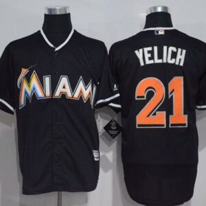 Miami Marlins #21 Christian Yelich Black Cool Base Stitched MLB Jersey