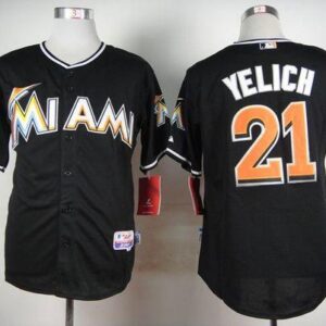 Miami Marlins #21 Christian Yelich Black Cool Base Stitched MLB Jersey