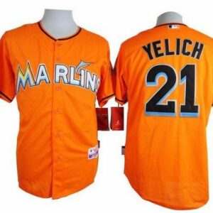 Miami Marlins #21 Christian Yelich Orange Cool Base Stitched MLB Jersey