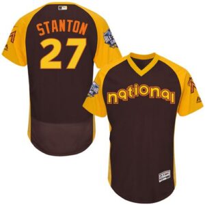 Miami Marlins #27 Giancarlo Stanton Brown Flexbase Collection 2016 All-Star National League Stitched MLB Jersey