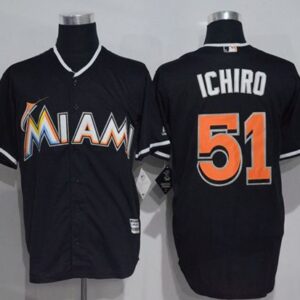 Miami Marlins #51 Ichiro Suzuki Black Cool Base Stitched MLB Jersey