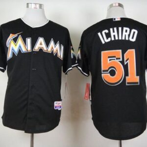 Miami Marlins #51 Ichiro Suzuki Black Cool Base Stitched MLB Jersey