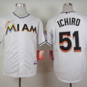 Miami Marlins #51 Ichiro Suzuki White Cool Base Stitched MLB Jersey