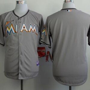 Miami Marlins Blank Grey Cool Base Stitched MLB Jersey