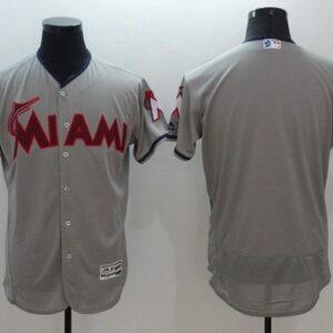 Miami Marlins Blank Grey Fashion Stars & Stripes Flexbase Stitched MLB Jersey