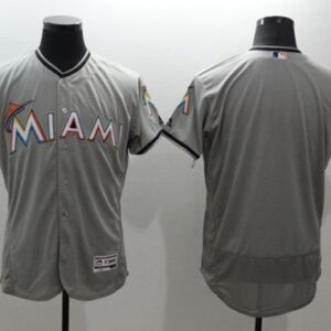 Miami Marlins Blank Grey Flexbase Collection Stitched MLB Jersey