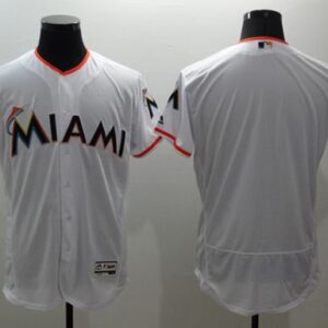 Miami Marlins Blank White Flexbase Collection Stitched MLB Jersey