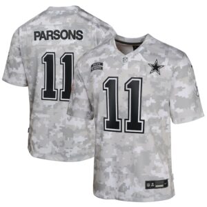 Micah Parsons Dallas Cowboys Youth 2024 Salute to Service Game Jersey - Arctic Camo