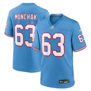 Mike Munchak Tennessee Titans Oilers Throwback Retired Player Game Jersey - Light Blue