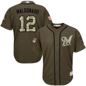 Milwaukee Brewers #12 Martin Maldonado Green Salute to Service Stitched MLB Jersey