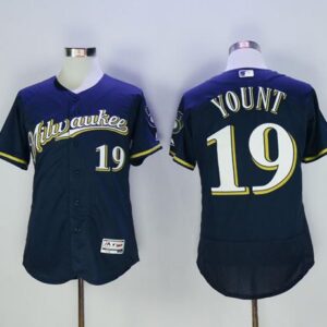 Milwaukee Brewers #19 Robin Yount Navy Blue Flexbase Collection Stitched MLB Jersey