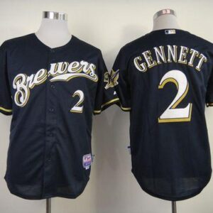 Milwaukee Brewers #2 Scooter Gennett Navy Blue Alternate Cool Base Stitched MLB Jersey