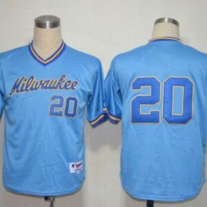 Milwaukee Brewers #20 Jonathan Lucroy Blue 1982 Turn Back The Clock Stitched MLB Jersey