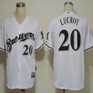 Milwaukee Brewers #20 Jonathan Lucroy White Cool Base Stitched MLB Jersey