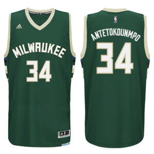 Milwaukee Bucks #34 Giannis Antetokounmpo 2015-16 New Season Swingman Road Green Jersey