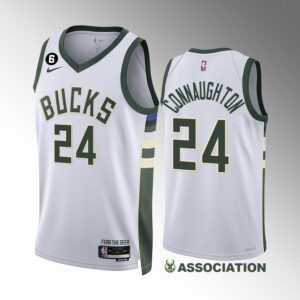 Milwaukee Bucks Pat Connaughton #24 White Association Edition Jersey 2022-23 Swingman